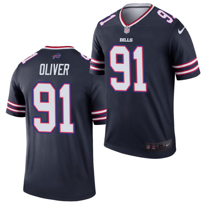 Men Buffalo Bills #91 Ed Oliver Nike Navy Game Player NFL Jersey